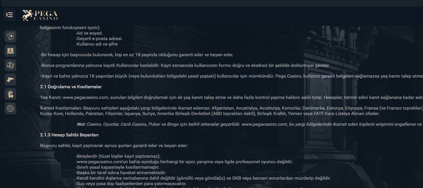 Pegacasino Telegram